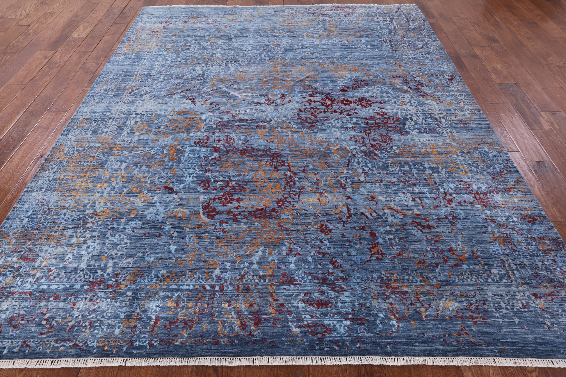 Modern Handmade Wool & Silk Rug - 8' 0" X 10' 1" - Golden Nile