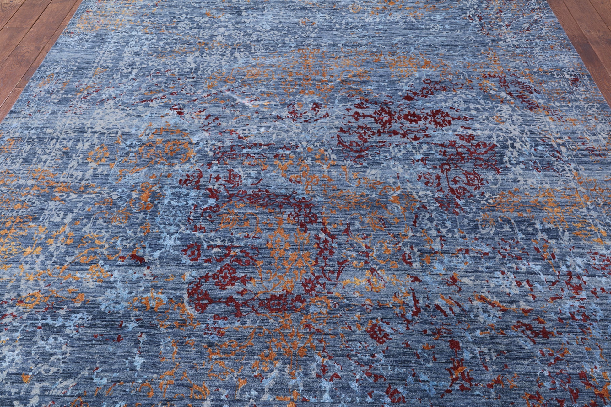 Modern Handmade Wool & Silk Rug - 8' 0" X 10' 1" - Golden Nile