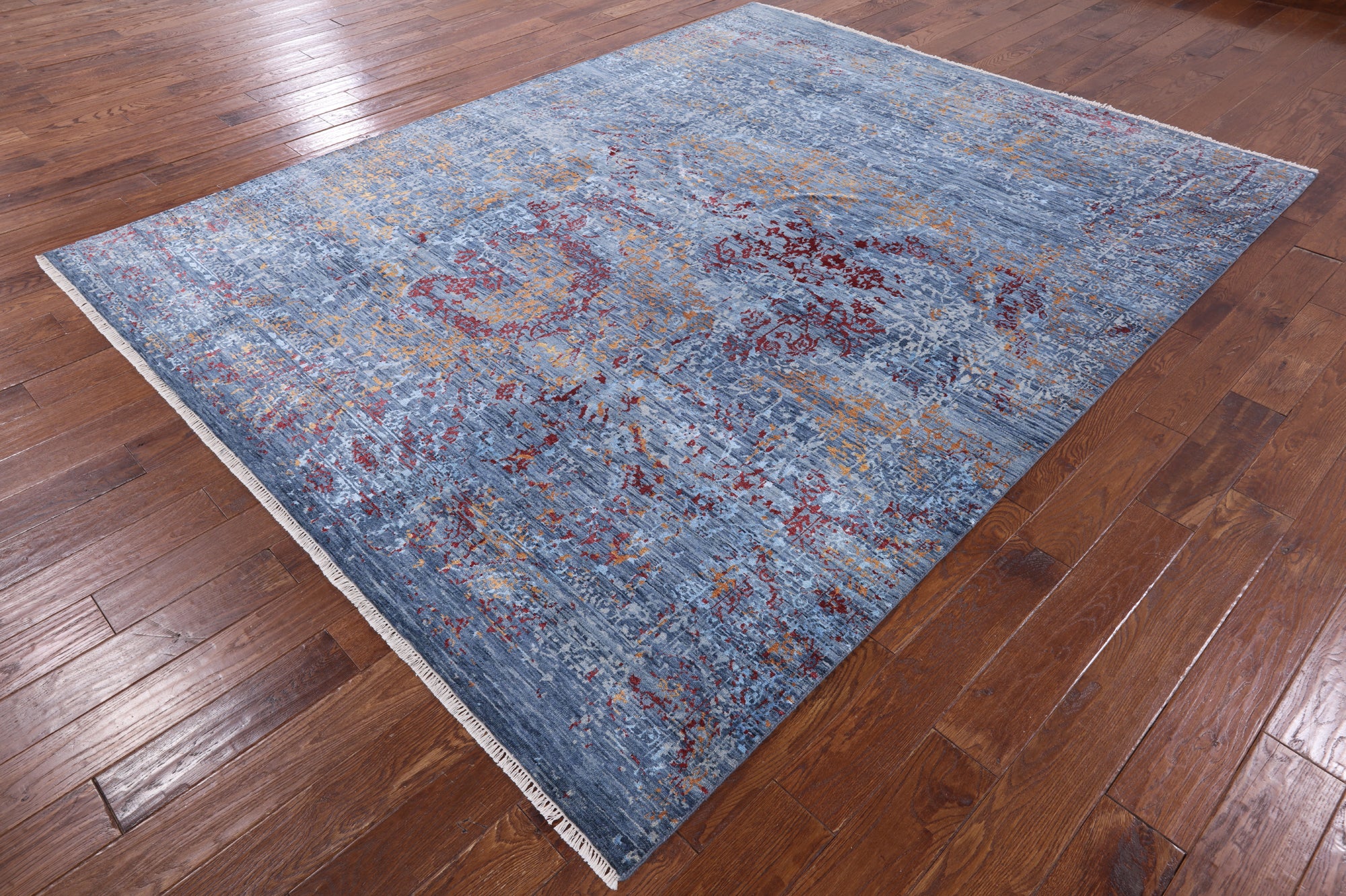 Modern Handmade Wool & Silk Rug - 8' 0" X 10' 1" - Golden Nile