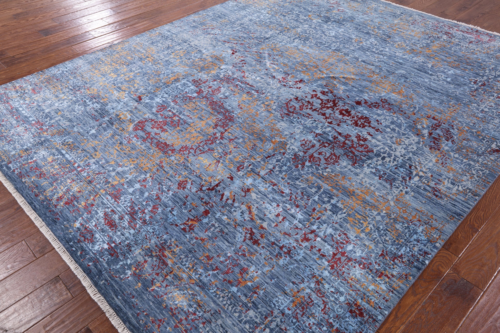 Modern Handmade Wool & Silk Rug - 8' 0" X 10' 1" - Golden Nile