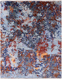 Abstract Hand Knotted Wool & Silk Rug - 7' 11" X 9' 11" - Golden Nile