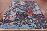 Abstract Hand Knotted Wool & Silk Rug - 7' 11" X 9' 11" - Golden Nile
