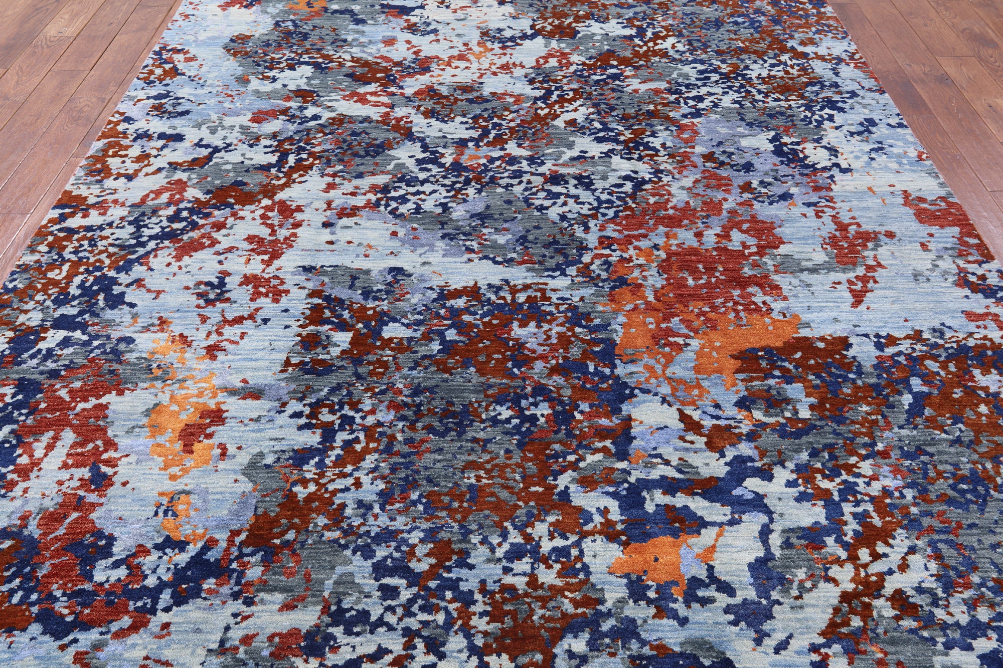 Abstract Hand Knotted Wool & Silk Rug - 7' 11" X 9' 11" - Golden Nile