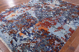 Abstract Hand Knotted Wool & Silk Rug - 7' 11" X 9' 11" - Golden Nile