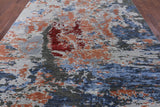 Abstract Contemporary Wool & Silk Handmade Rug - 9' 0" X 12' 2" - Golden Nile