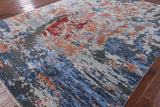 Abstract Contemporary Wool & Silk Handmade Rug - 9' 0" X 12' 2" - Golden Nile
