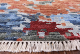 Abstract Contemporary Wool & Silk Handmade Rug - 9' 0" X 12' 2" - Golden Nile