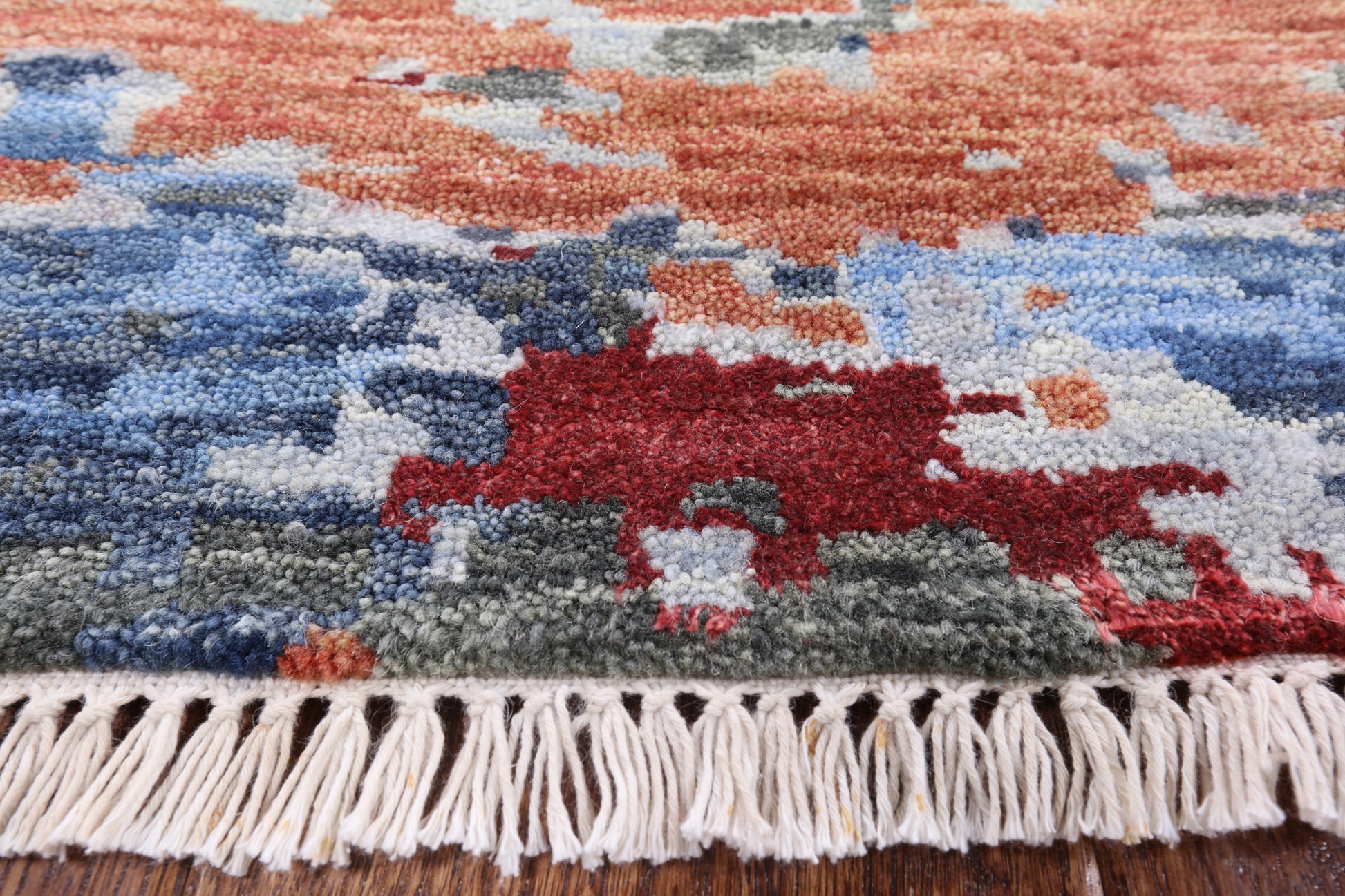 Abstract Contemporary Wool & Silk Handmade Rug - 9' 0" X 12' 2" - Golden Nile