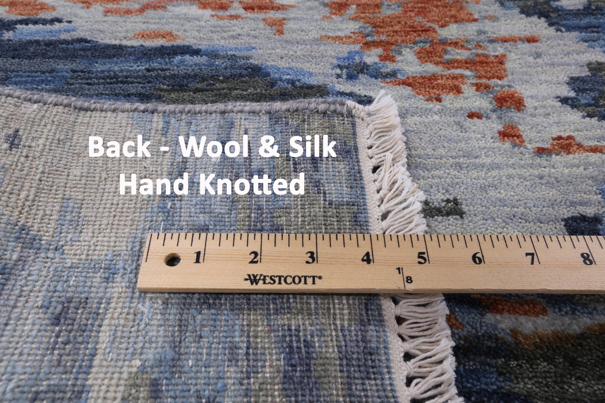 Abstract Contemporary Wool & Silk Handmade Rug - 9' 0" X 12' 2" - Golden Nile