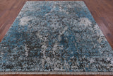 8' X 10' Pure Silk With Oxidized Wool Abstract Design Rug - Golden Nile