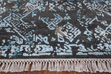 8' X 10' Pure Silk With Oxidized Wool Abstract Design Rug - Golden Nile