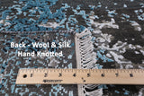 8' X 10' Pure Silk With Oxidized Wool Abstract Design Rug - Golden Nile