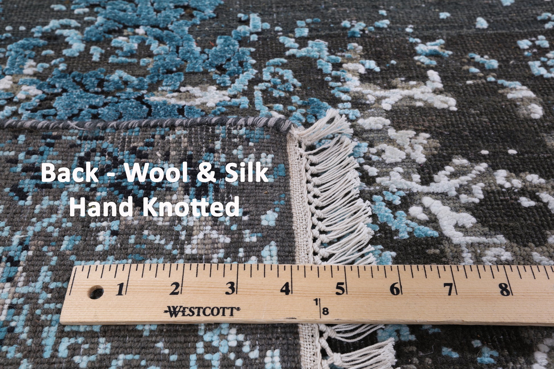 8' X 10' Pure Silk With Oxidized Wool Abstract Design Rug - Golden Nile