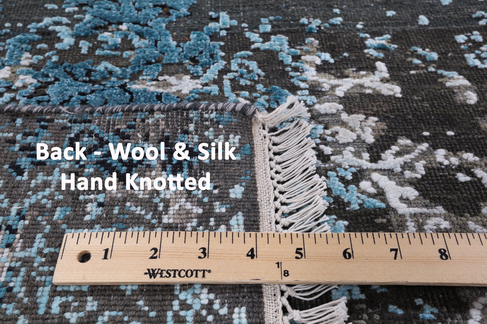 8' X 10' Pure Silk With Oxidized Wool Abstract Design Rug - Golden Nile