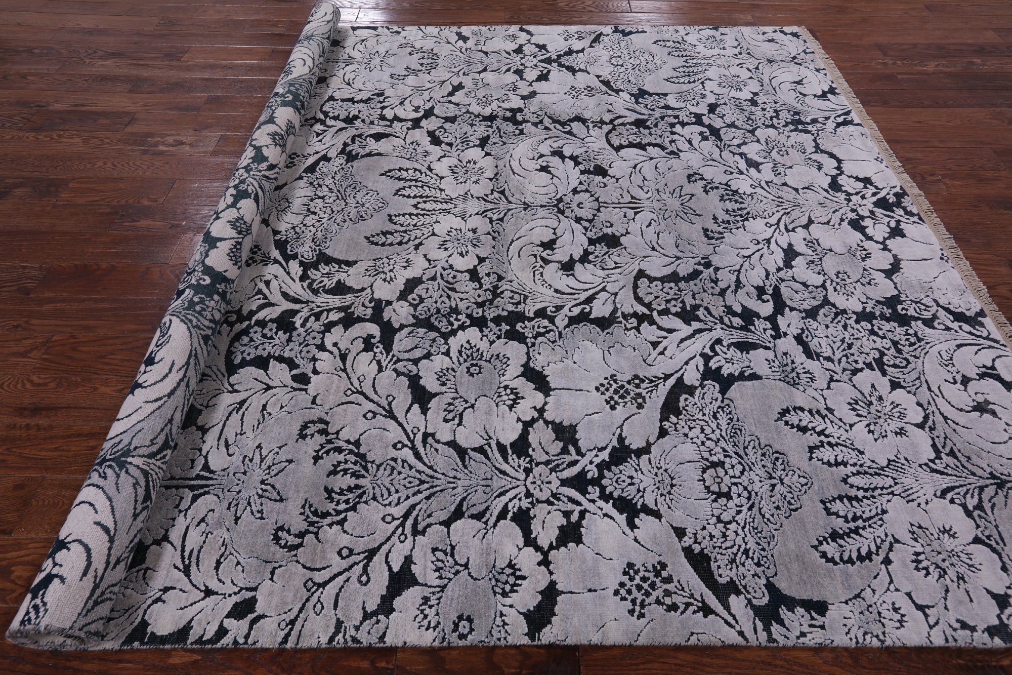 8' X 10' Pure Silk With Oxidized Wool Hand Knotted Rug - Golden Nile
