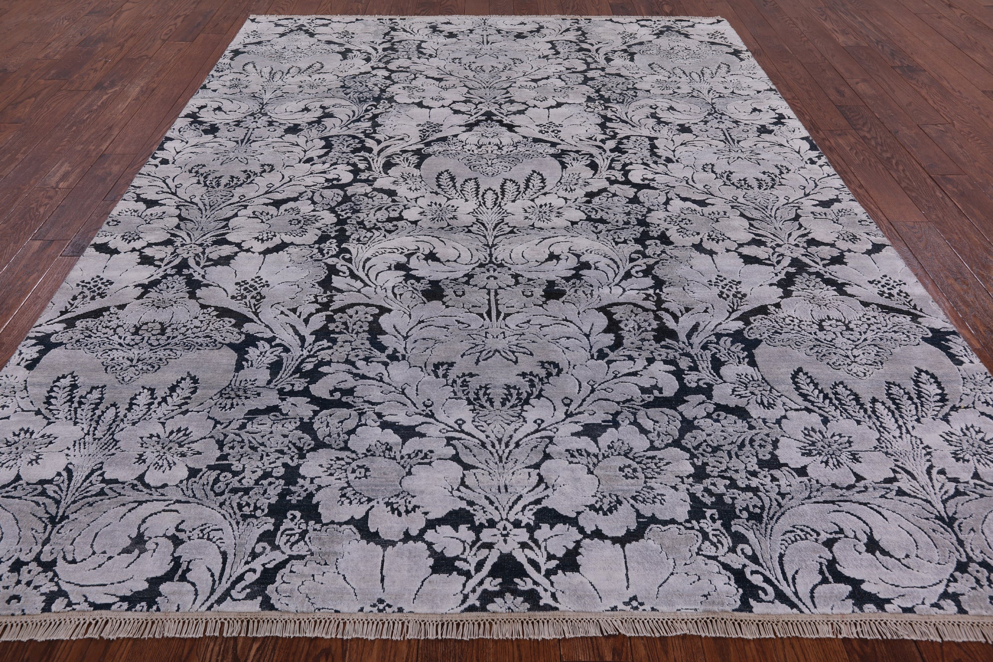 8' X 10' Pure Silk With Oxidized Wool Hand Knotted Rug - Golden Nile