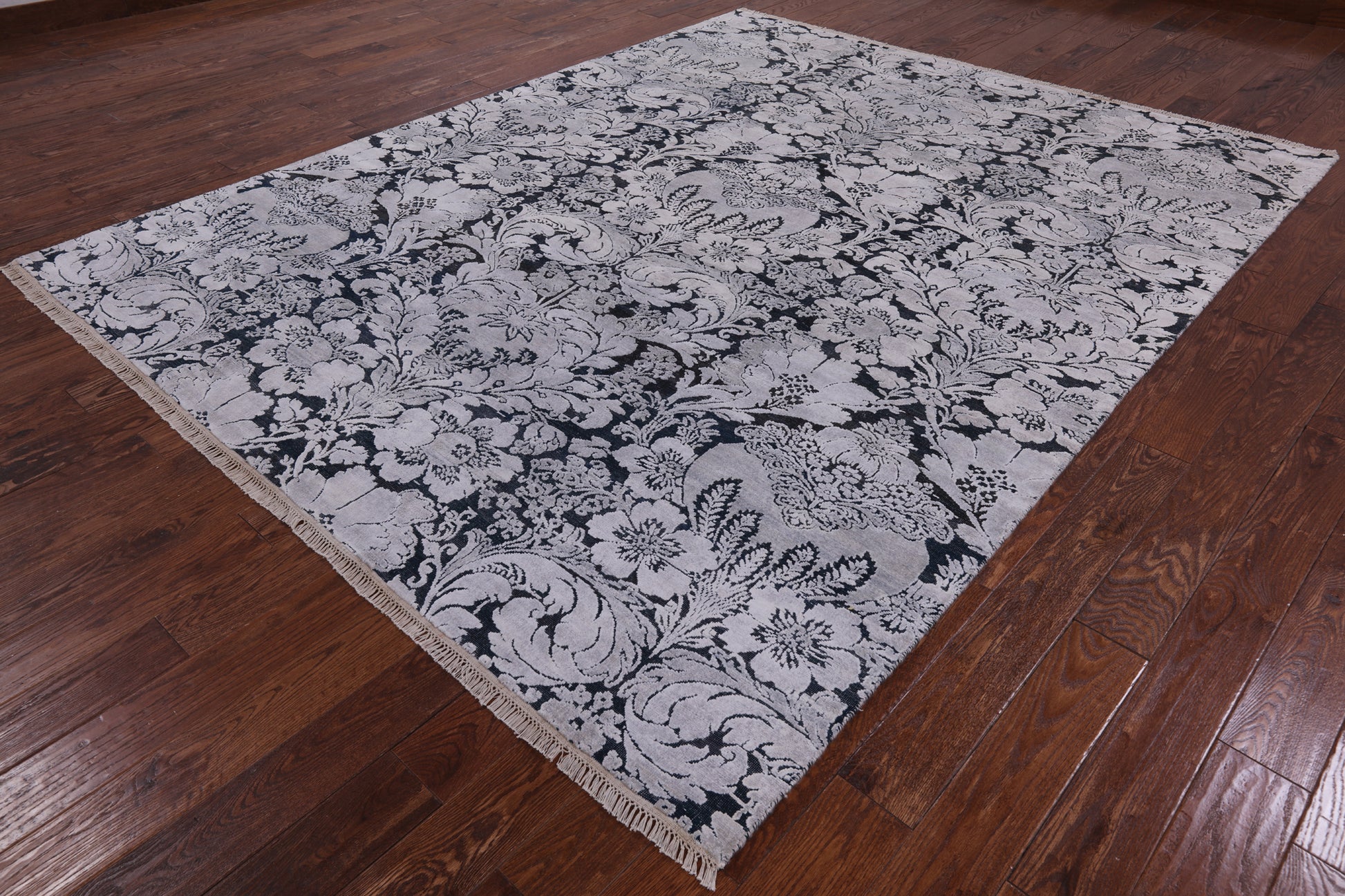 8' X 10' Pure Silk With Oxidized Wool Hand Knotted Rug - Golden Nile