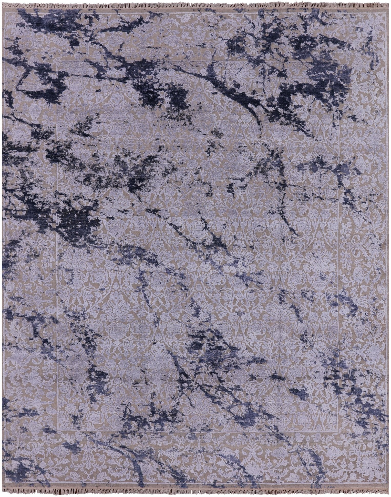 8' X 10' Pure Silk With Oxidized Wool Rug - Golden Nile