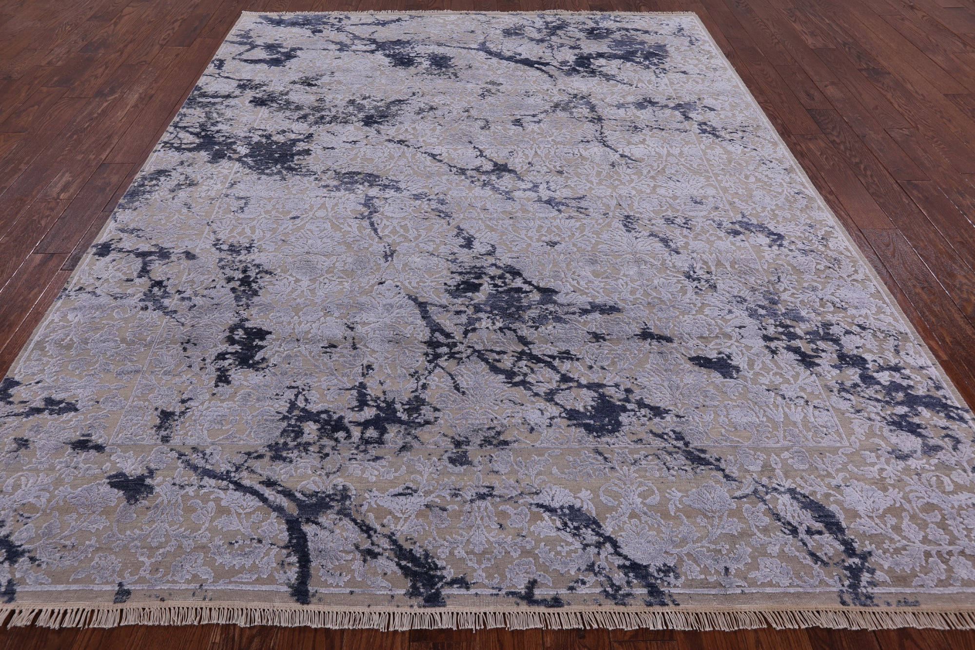 8' X 10' Pure Silk With Oxidized Wool Rug - Golden Nile