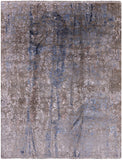 Modern Hi-Lo Pile Handmade Wool & Silk Rug - 8' 1" X 10' 5" - Golden Nile