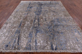 Modern Hi-Lo Pile Handmade Wool & Silk Rug - 8' 1" X 10' 5" - Golden Nile