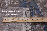Modern Hi-Lo Pile Handmade Wool & Silk Rug - 8' 1" X 10' 5" - Golden Nile