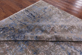Modern Hi-Lo Pile Handmade Wool & Silk Rug - 8' 1" X 10' 5" - Golden Nile