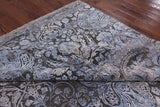 9' X 12' Pure Silk With Oxidized Wool Floral Desing Rug - Golden Nile