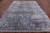 9' X 12' Pure Silk With Oxidized Wool Floral Desing Rug - Golden Nile