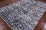 9' X 12' Pure Silk With Oxidized Wool Floral Desing Rug - Golden Nile