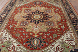 8' X 10' Traditional Heriz Oriental Handmade Wool Rug - Golden Nile