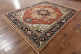 8' X 10' Traditional Heriz Oriental Handmade Wool Rug - Golden Nile