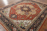 8' X 10' Traditional Heriz Oriental Handmade Wool Rug - Golden Nile