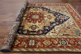9' X 12' Hand Knotted Oriental Heriz Traditional Wool Rug - Golden Nile