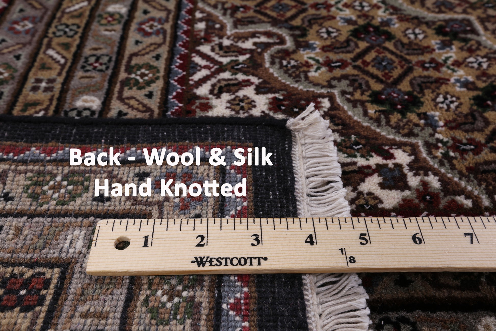 Black Bijar Handmade Wool & Silk Rug - 8' 3" X 10' 6" - Golden Nile