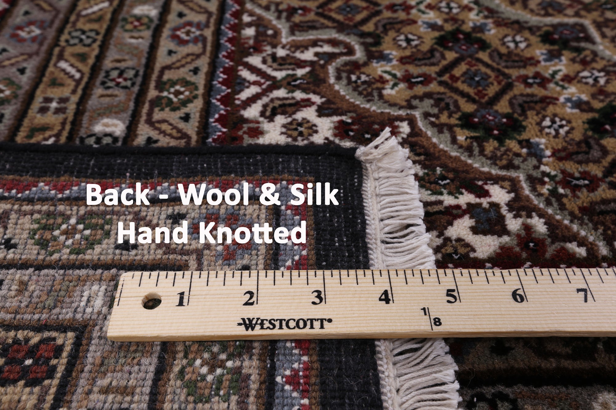 Black Bijar Handmade Wool & Silk Rug - 8' 3" X 10' 6" - Golden Nile