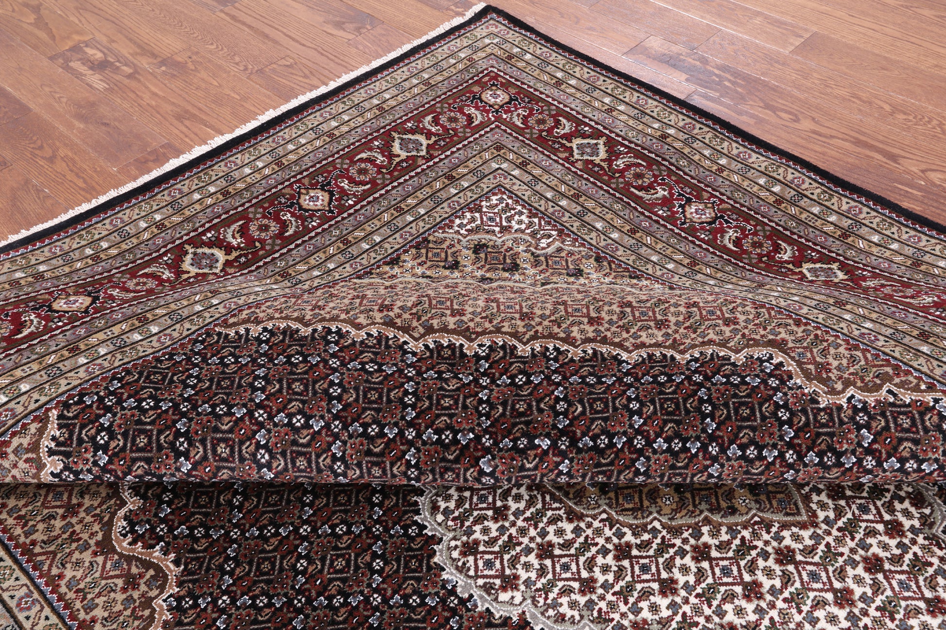 Black Bijar Handmade Wool & Silk Rug - 8' 3" X 10' 6" - Golden Nile