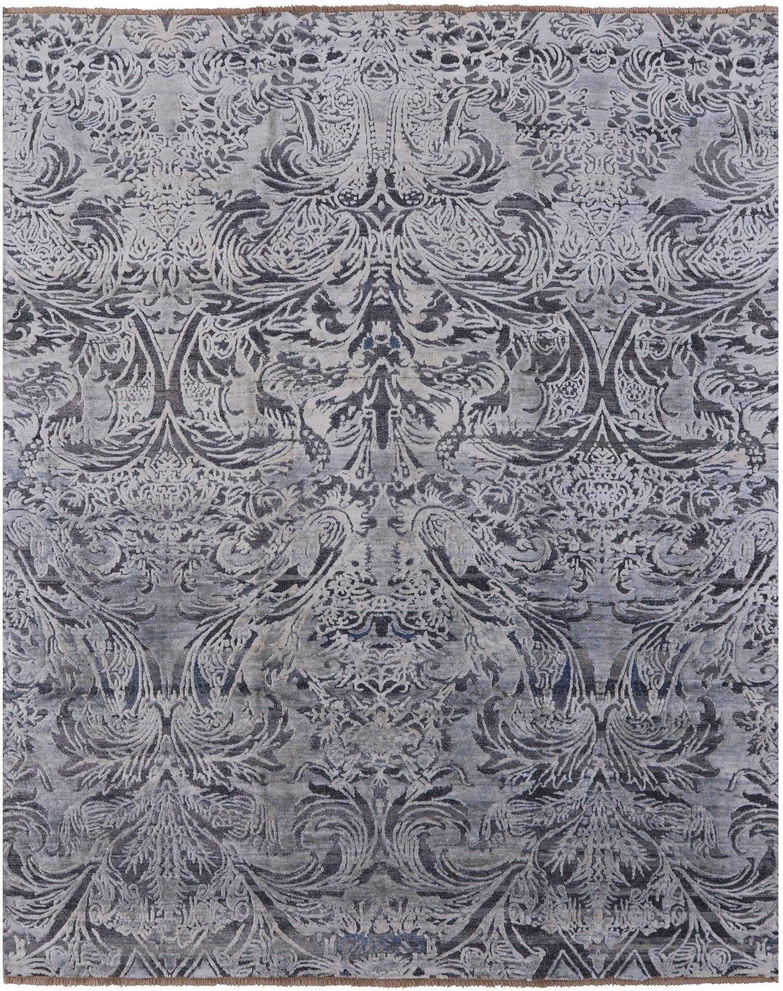 Grey 8' X 10' Hand Knotted With Oxidized Wool Area Rug - Golden Nile