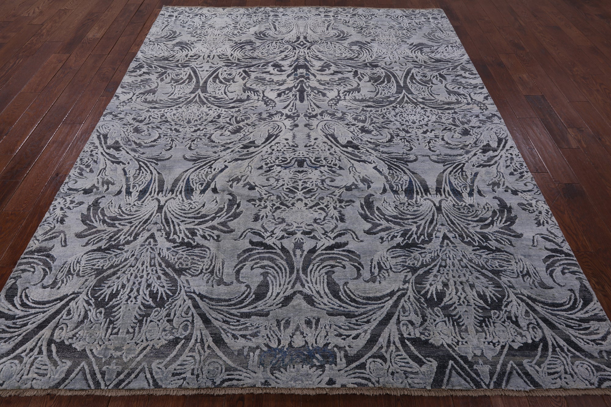Grey 8' X 10' Hand Knotted With Oxidized Wool Area Rug - Golden Nile