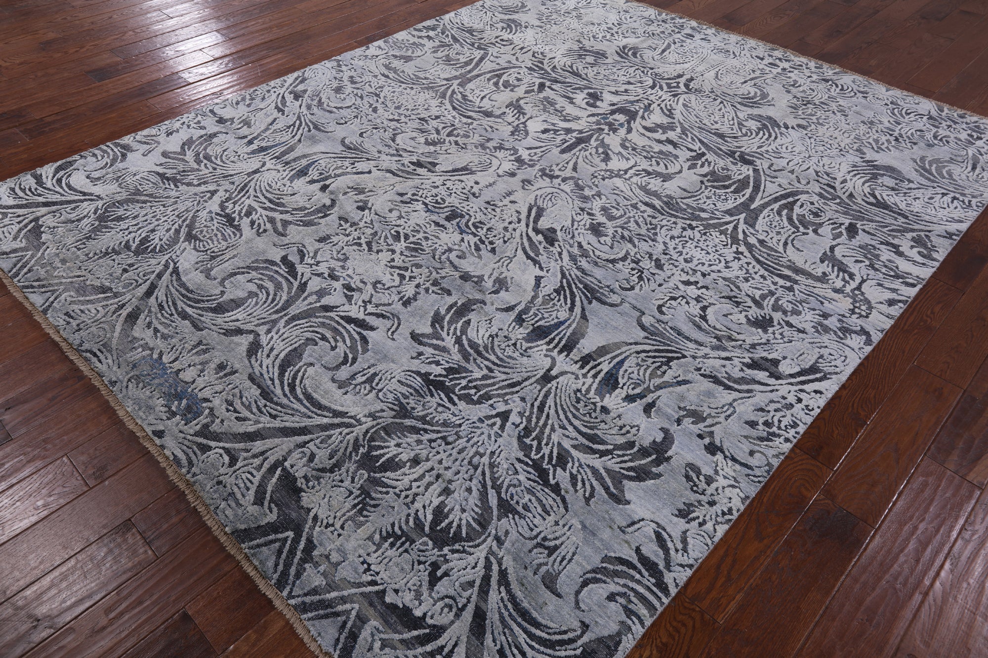 Grey 8' X 10' Hand Knotted With Oxidized Wool Area Rug - Golden Nile