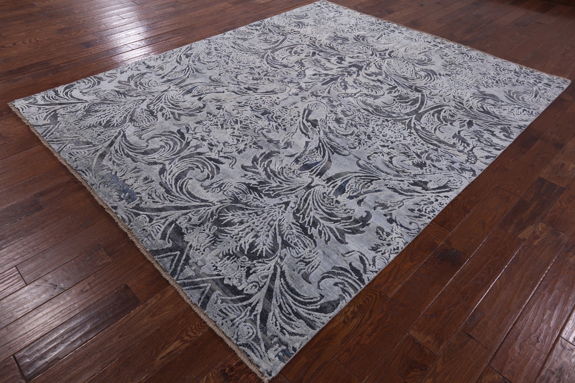 Grey 8' X 10' Hand Knotted With Oxidized Wool Area Rug - Golden Nile