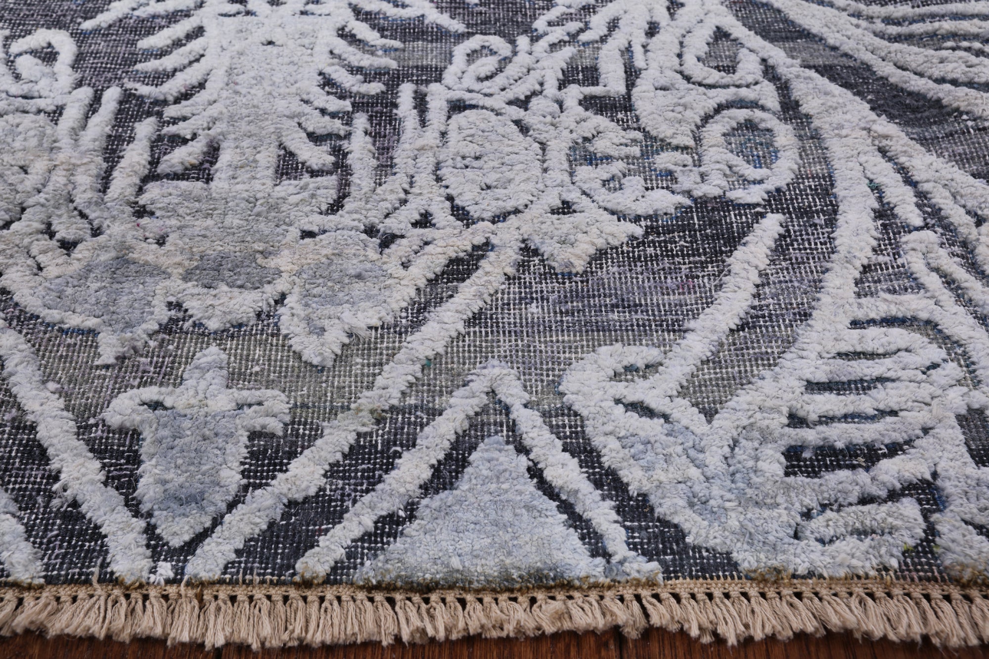 Grey 8' X 10' Hand Knotted With Oxidized Wool Area Rug - Golden Nile
