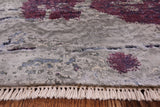 Modern Pure Silk With Oxidized Wool Rug - 7' 9" X 10' 5" - Golden Nile