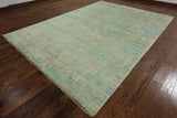 9 X 12 Oriental Pure Silk Hand Knotted Ikat Rug - Golden Nile