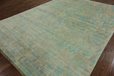 9 X 12 Oriental Pure Silk Hand Knotted Ikat Rug - Golden Nile