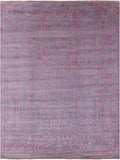 Grey Modern Handmade Wool & Silk Rug - 8' 11" X 11' 9" - Golden Nile