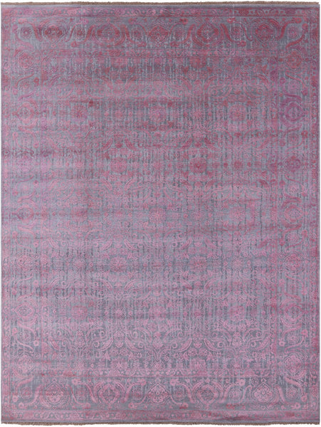 Grey Modern Handmade Wool & Silk Rug - 8' 11" X 11' 9" - Golden Nile