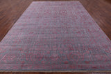 Grey Modern Handmade Wool & Silk Rug - 8' 11" X 11' 9" - Golden Nile
