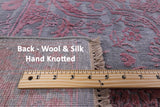 Grey Modern Handmade Wool & Silk Rug - 8' 11" X 11' 9" - Golden Nile