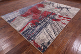 Trumpet Player Design Modern Hand Knotted Wool & Silk Rug - 7' 11" X 10' 4" - Golden Nile